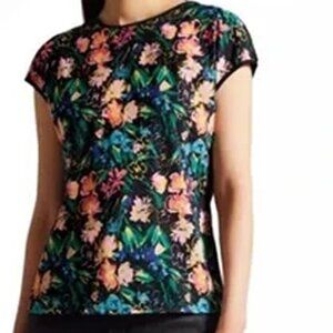 Ted Baker London KARLIH SKRTCH Magnolia Printed Woven Front TOP 2